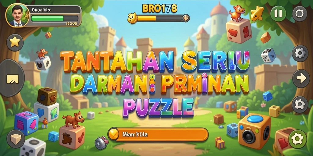 Tampilan gameplay BRO178 yang menarik dan penuh warna dalam level puzzle.