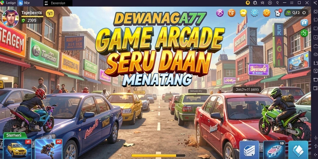 Screenshot utama DEWANAGA77 menampilkan aksi penuh warna gameplay Arcade.