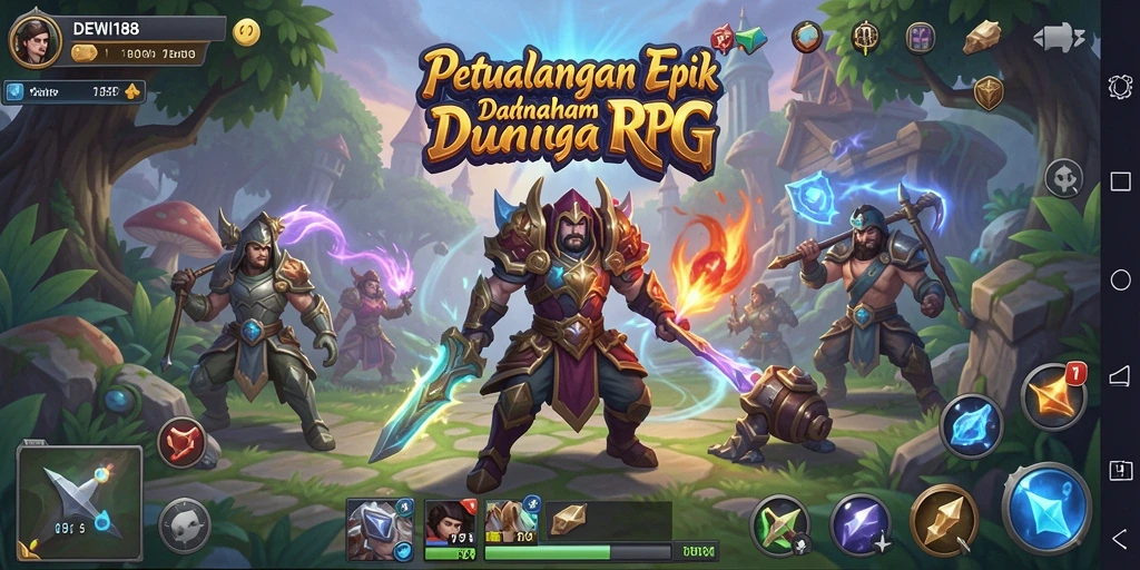Gameplay DEWI188 yang mendebarkan dengan aksi RPG yang intens.