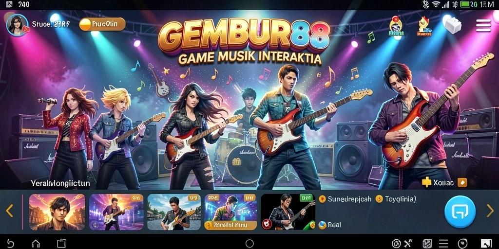 Gameplay seru dengan berbagai pilihan lagu di GEMBUR88.