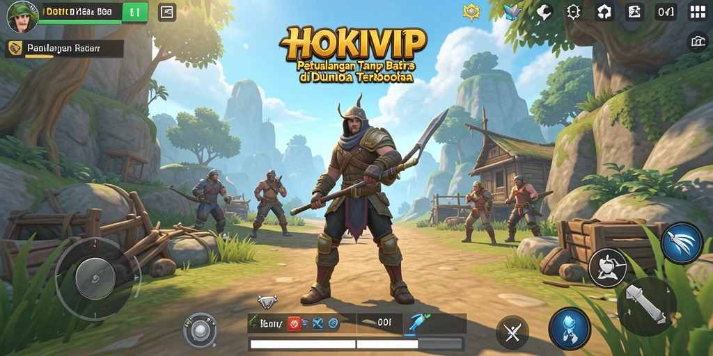 Tampilan gameplay HOKIVIP yang menampilkan dunia terbuka yang memikat.