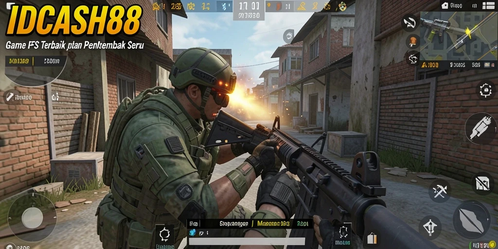 Tangkapan layar menampilkan aksi menembak intens dalam game FPS.