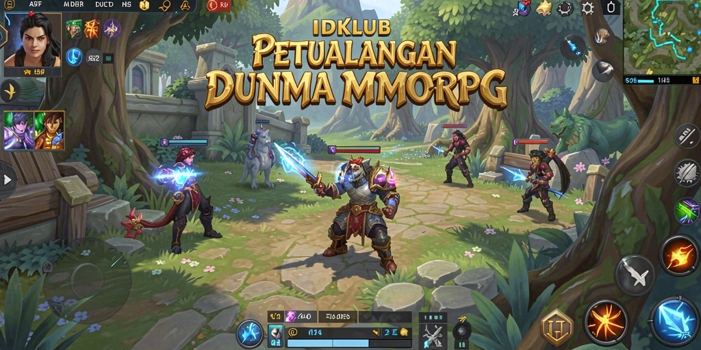 Screenshot gameplay IDKLUB yang menampilkan aksi pertempuran dalam dunia MMORPG.