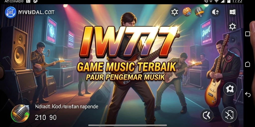 Tampilan gameplay IW777 dengan tantangan musik yang seru dan menarik.