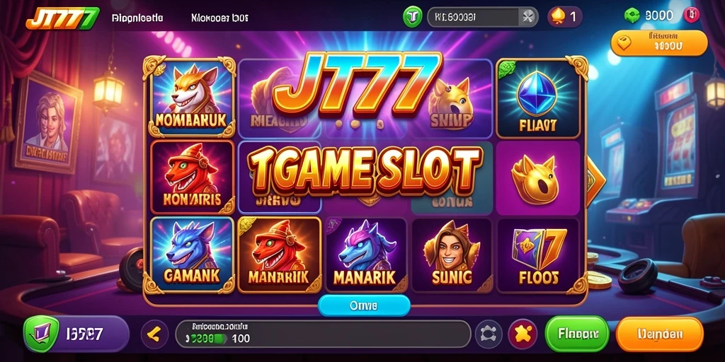 Screenshot permainan JT777 menampilkan grafis slot yang memukau.