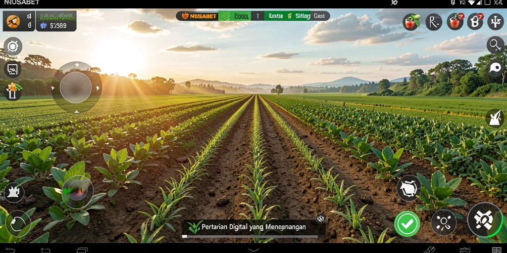 Tampilan gameplay yang menarik dari NUSABET dengan pertanian yang subur.