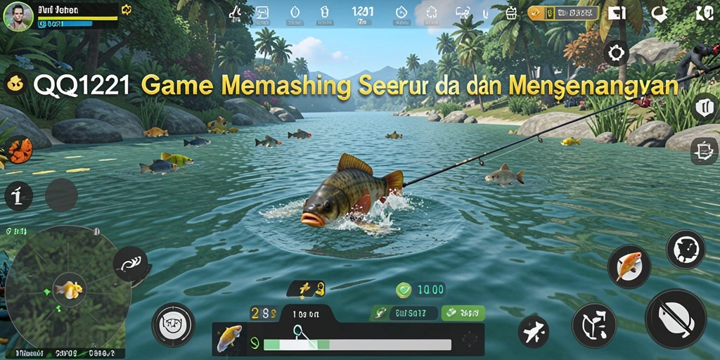Gameplay seru memancing dengan berbagai jenis ikan.