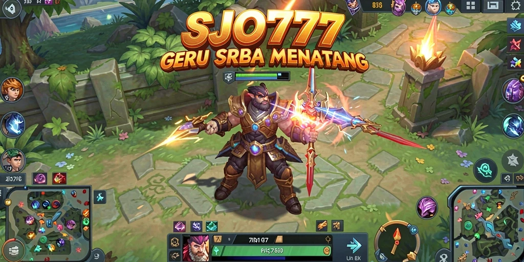 Tampilan gameplay SJO777 dengan aksi MOBA penuh semangat.
