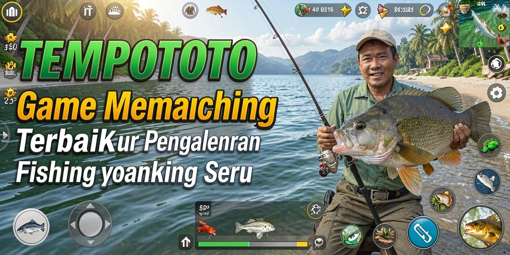 Screenshot TEMPOTOTO menampilkan pengalaman memancing yang menarik dan menantang.