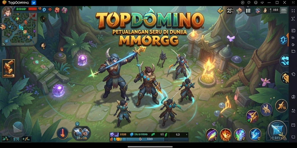 Gameplay mendebarkan dari TOPDOMINO dalam aksi MMORPG.
